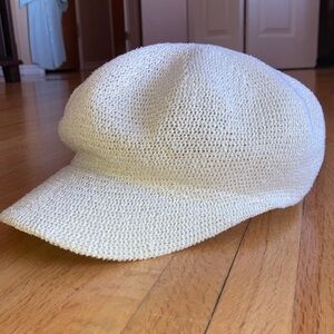 Cream Knit Baker Boy Cap